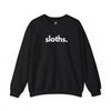 SLOTHS, PERIOD. Unisex Crewneck Sweatshirt in Black — sweatshirts that gives back to wildlife rescues