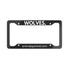 WOLVES, Period. Matte Finish Aluminum License Plate Frame in Matte — accessories that gives back to wildlife rescues
