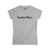 BUTTERFLIES, PERIOD. Women's Softstyle Tee in Sport Grey — t-shirts that gives back to wildlife rescues