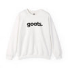 GOATS, PERIOD. Unisex Crewneck Sweatshirt in White — sweatshirts that gives back to farm animal rescues