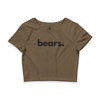 BEARS, PERIOD Women's Crop Tee in Heather Olive — t-shirts that gives back to wildlife rescues