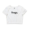 FROGS, PERIOD Women's Crop Tee in White — t-shirts that gives back to wildlife rescues