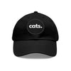 CATS, PERIOD. Baseball Cap with Round Leather Patch Hats Black Black patch gifts for animal lovers supporting animal rescues