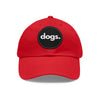 DOGS, PERIOD. Baseball Cap with Round Leather Patch Hats Red Black patch gifts for animal lovers supporting animal rescues