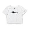 OTTERS, PERIOD Women's Crop Tee in White — t-shirts that gives back to wildlife rescues