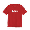 BEES, PERIOD. Unisex Tee in Red — t-shirts that gives back to wildlife rescues