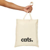 CATS, PERIOD. Cotton Canvas Statement Tote Bag in Natural — bags that gives back to cat rescues