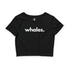 WHALES, PERIOD Women's Crop Tee in Black — t-shirts that gives back to ocean wildlife rescues