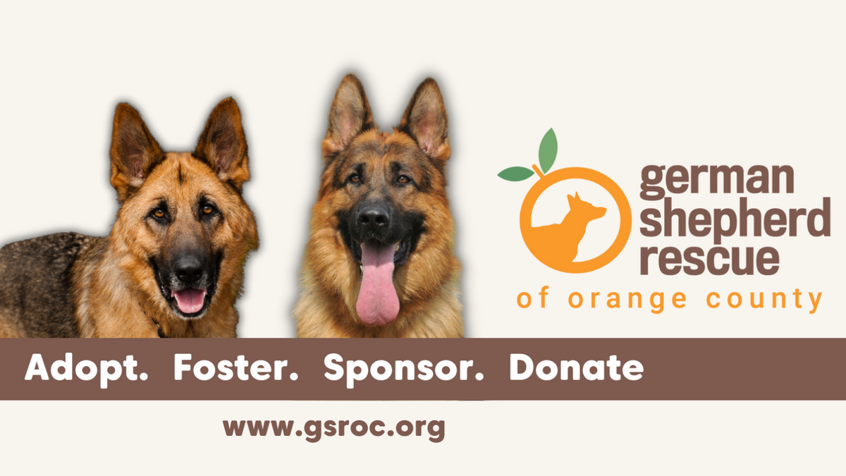 German Shepherd Rescue of Orange County banner, a nonprofit animal rescue partner