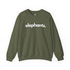 ELEPHANTS, PERIOD. Unisex Crewneck Sweatshirt — sweatshirts that gives back to wildlife rescues