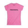 RACCOONS, PERIOD. Women's Softstyle Tee in Azalea — t-shirts that gives back to wildlife rescues