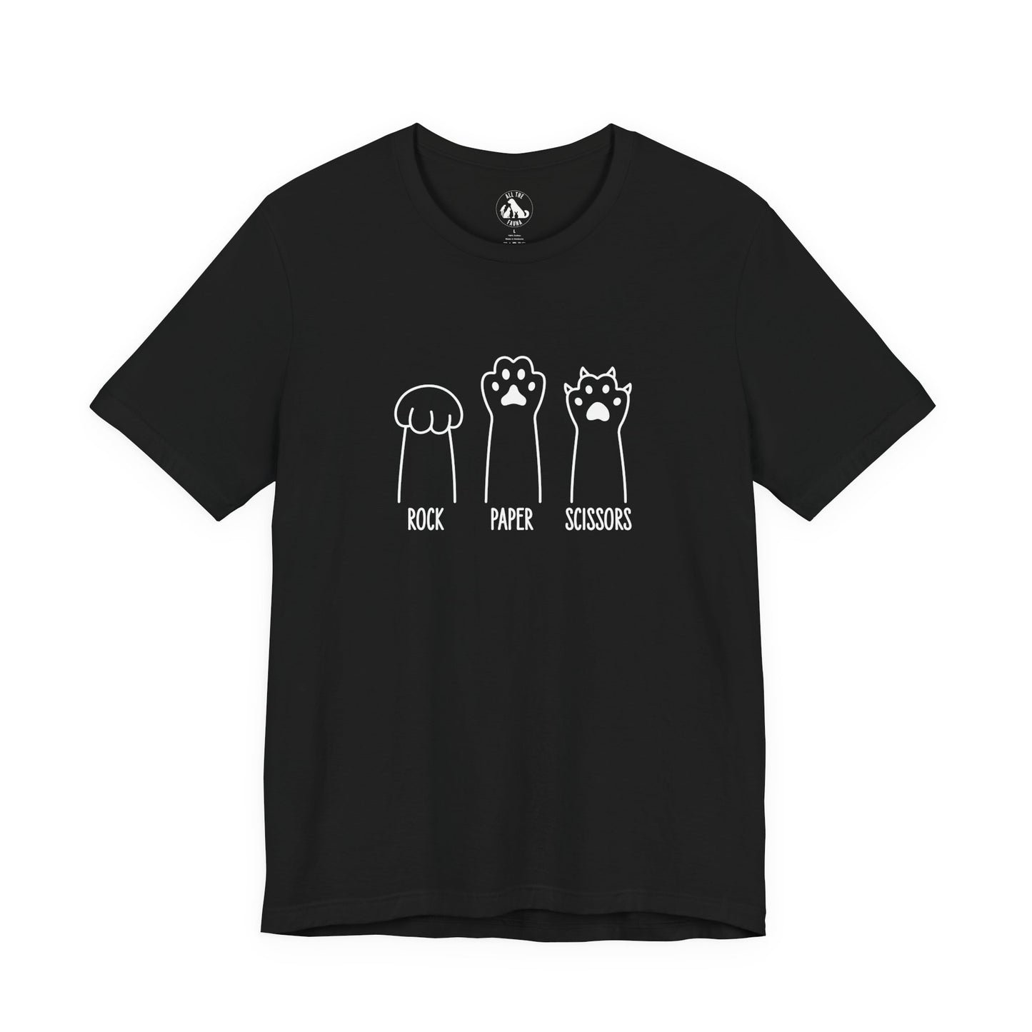 Rock, Paper, Scissors Unisex Tee — t-shirts that gives back to animal rescues