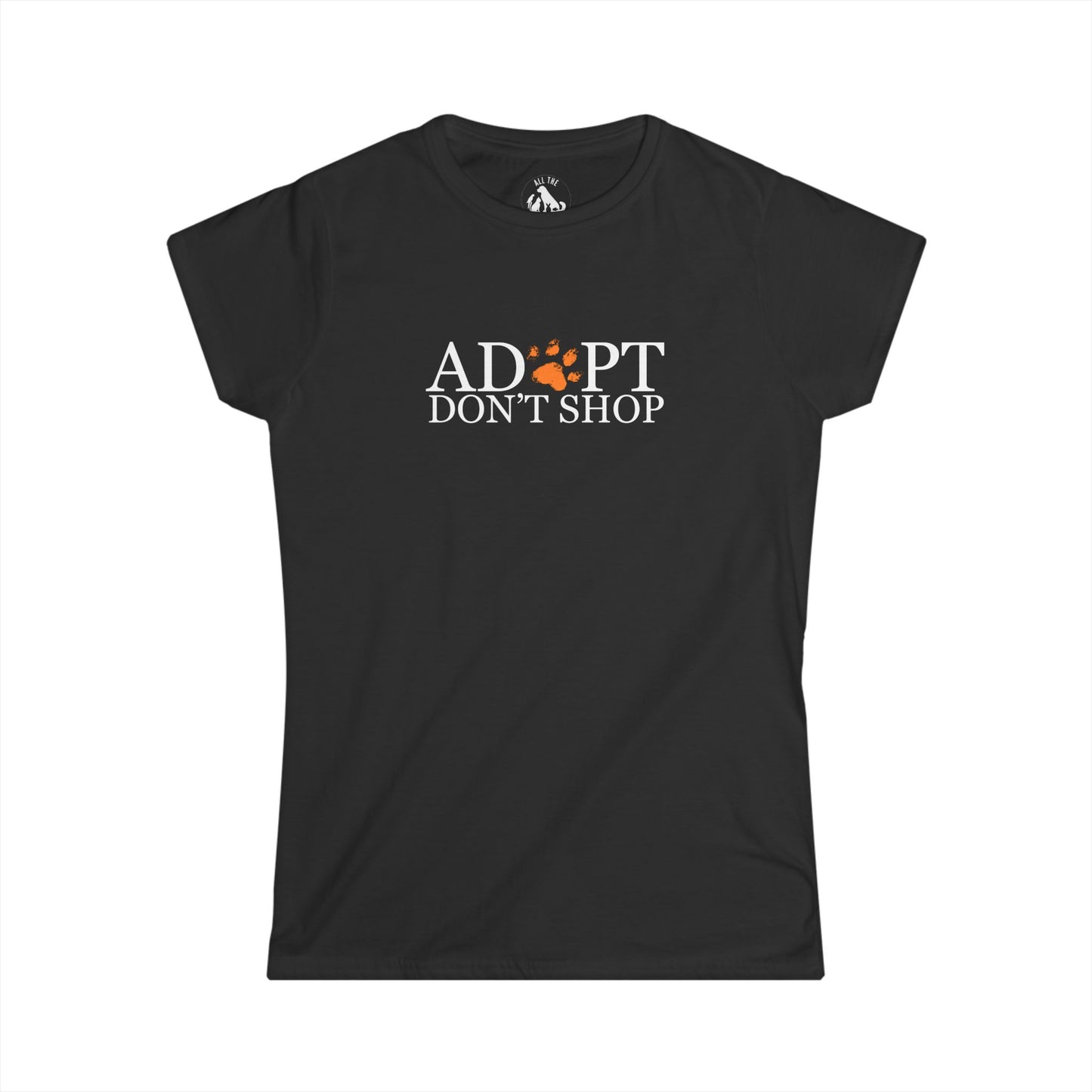 Adopt Don't Shop Orange Paw Women's Softstyle Tee