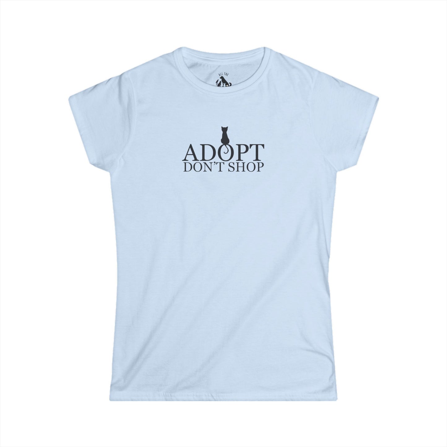 Adopt Don't Shop Black Cat Women's Softstyle Tee