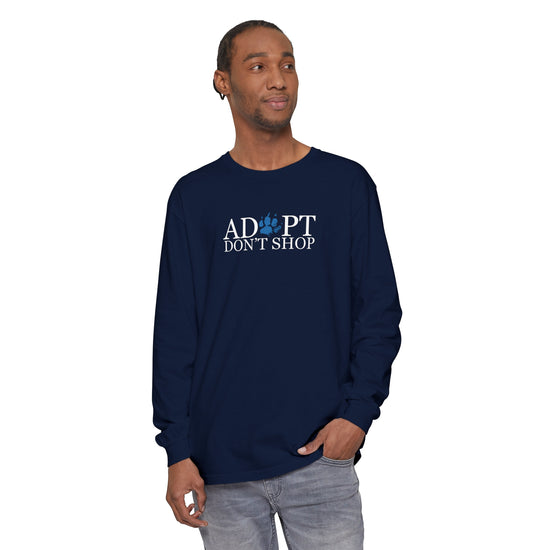 Adopt, Don't Shop Blue Paw Unisex Long Sleeve Tee