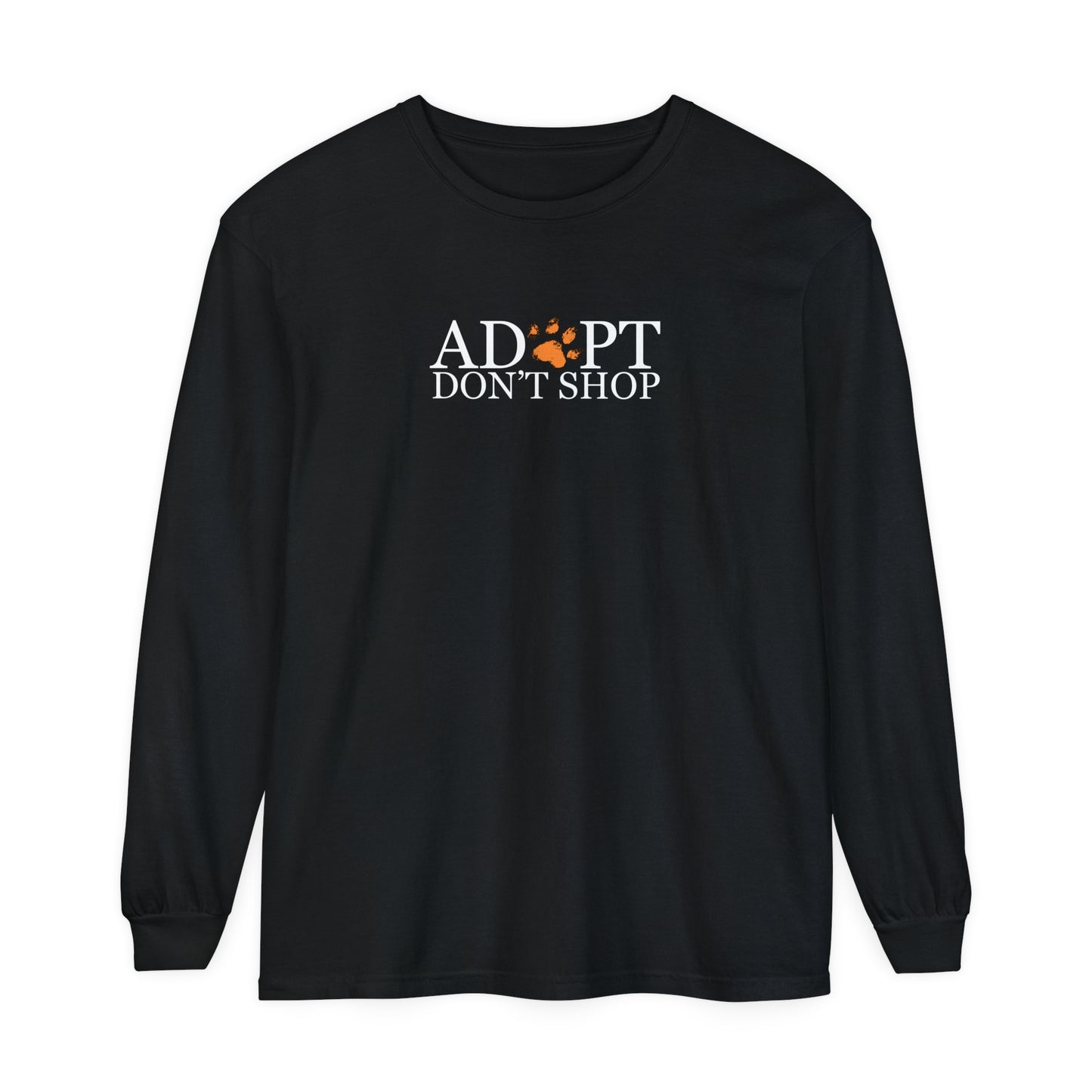 Adopt, Don't Shop Orange Paw Unisex Long Sleeve Tee