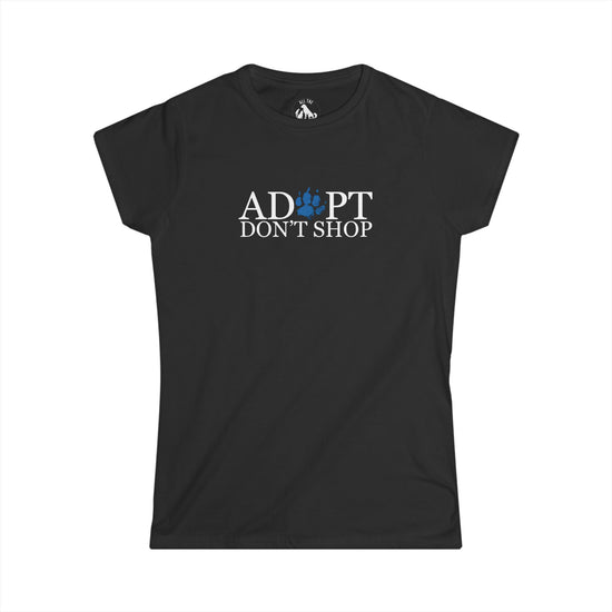 Adopt Don't Shop Blue Paw Women's Softstyle Tee