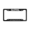 SLOTHS, Period. Matte Finish Aluminum License Plate Frame in Matte — accessories that gives back to wildlife rescues
