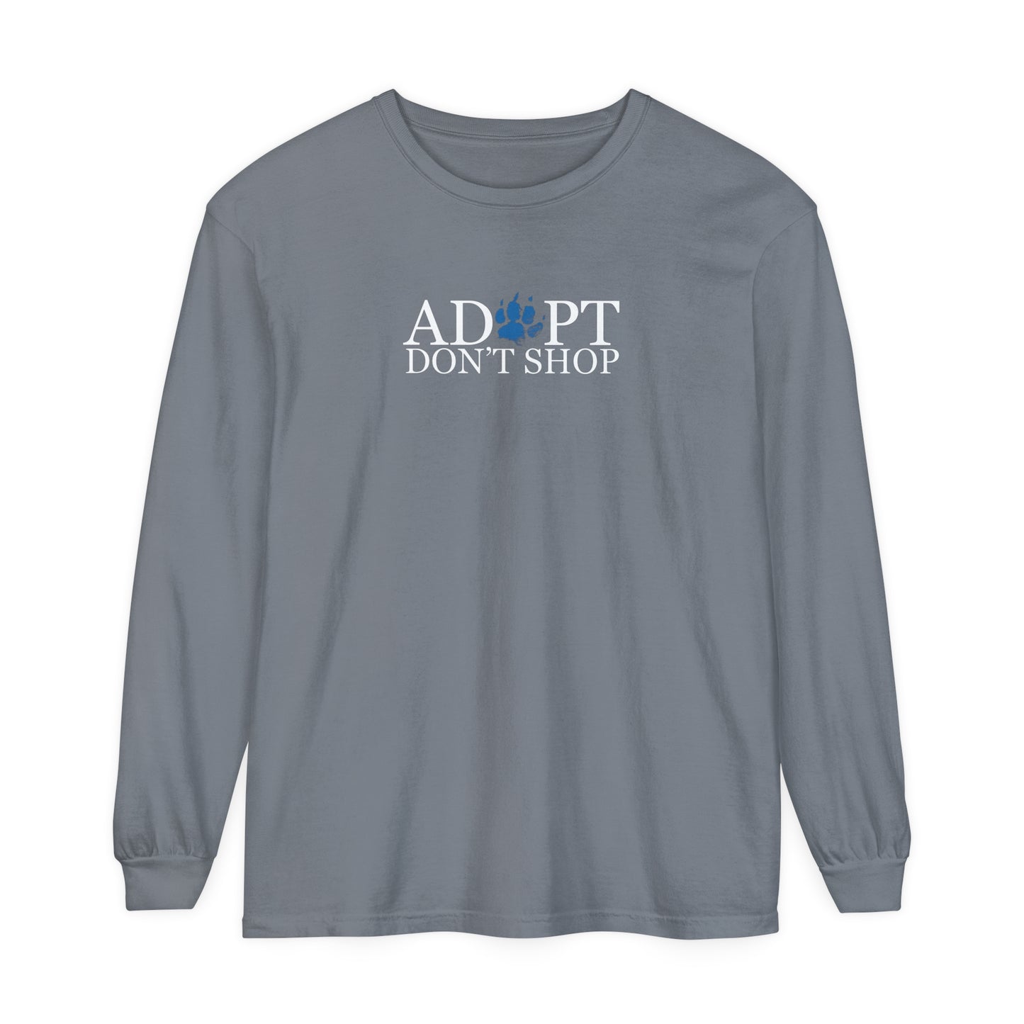 Adopt, Don't Shop Blue Paw Unisex Long Sleeve Tee