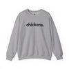 CHICKENS, PERIOD. Unisex Crewneck Sweatshirt in Sport Grey — sweatshirts that gives back to farm animal rescues