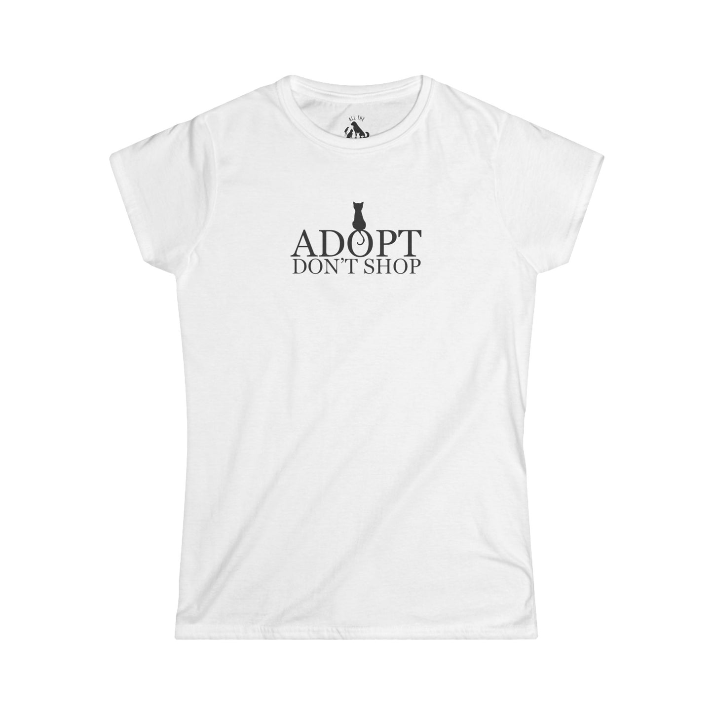 Adopt Don't Shop Black Cat Women's Softstyle Tee