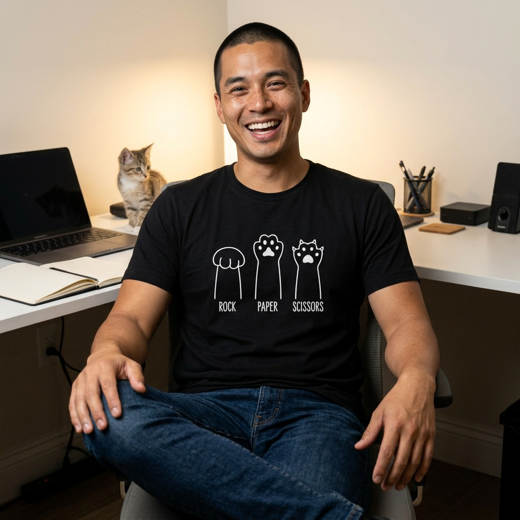 Rock, Paper, Scissors Unisex Tee in Black — t-shirts that gives back to animal rescues
