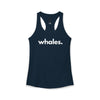 WHALES, PERIOD. Women's Lightweight Racerback Tank in Solid Midnight Navy — tank top that gives back to ocean wildlife rescues