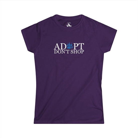 Adopt Don't Shop Blue Paw Women's Softstyle Tee