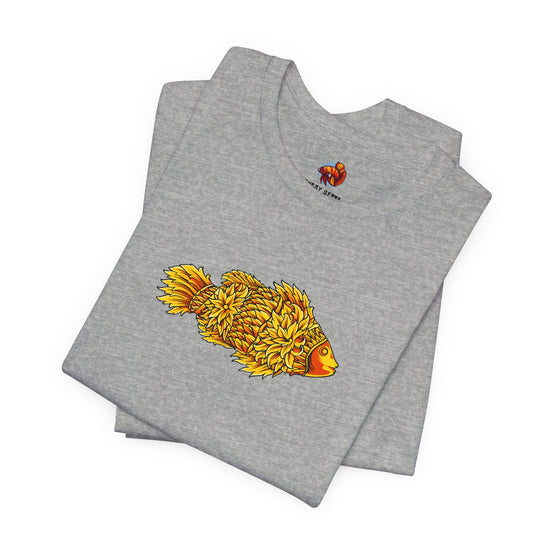 Golden Koi Tattoo Style Urban Cotton Tee - All The Fauna - Support Animal Shelter Fundraising - Gifts for Animal Lovers