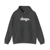Gray hoodie with 'dogs.' logo on a white background
