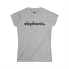 ELEPHANTS, PERIOD. Women's Softstyle Tee in Sport Grey — t-shirts that gives back to wildlife rescues