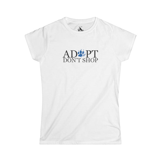 Adopt Don't Shop Blue Paw Women's Softstyle Tee