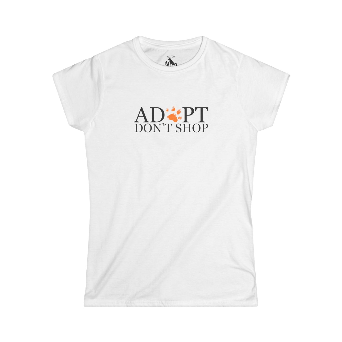 Adopt Don't Shop Orange Paw Women's Softstyle Tee