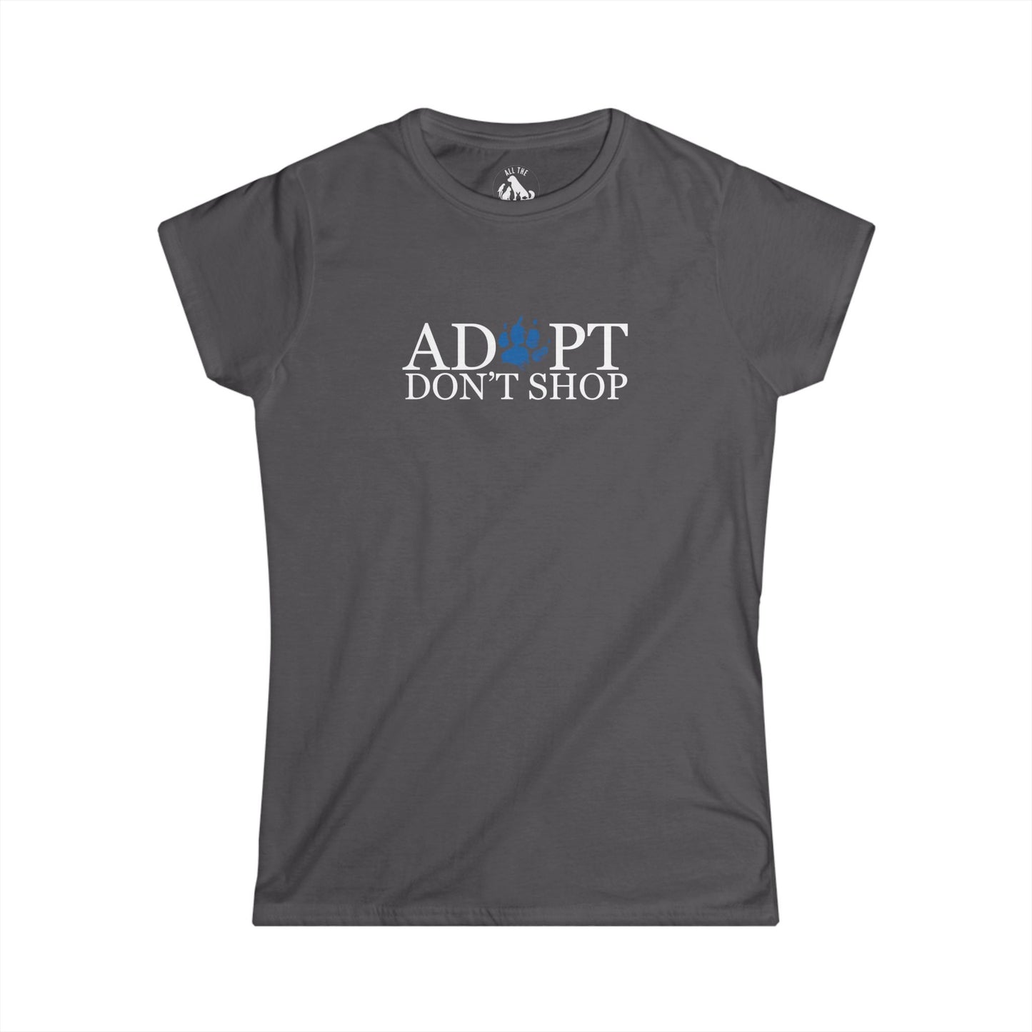 Adopt Don't Shop Blue Paw Women's Softstyle Tee