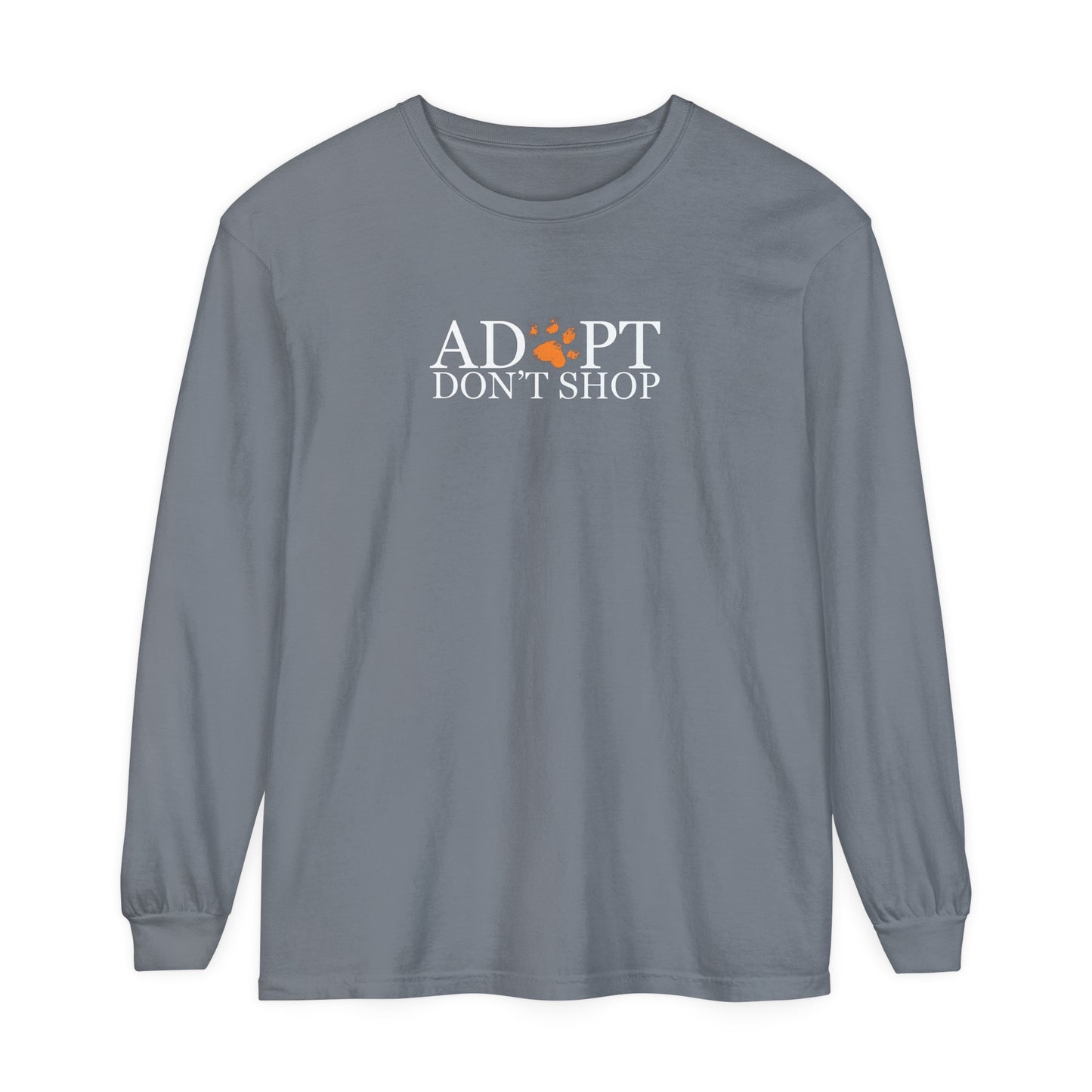 Adopt, Don't Shop Orange Paw Unisex Long Sleeve Tee