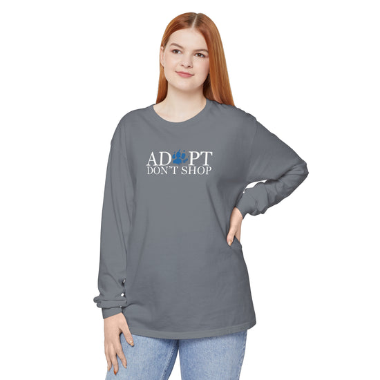 Adopt, Don't Shop Blue Paw Unisex Long Sleeve Tee