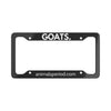 GOATS, Period. Matte Finish Aluminum License Plate Frame in Matte — accessories that gives back to farm animal rescues