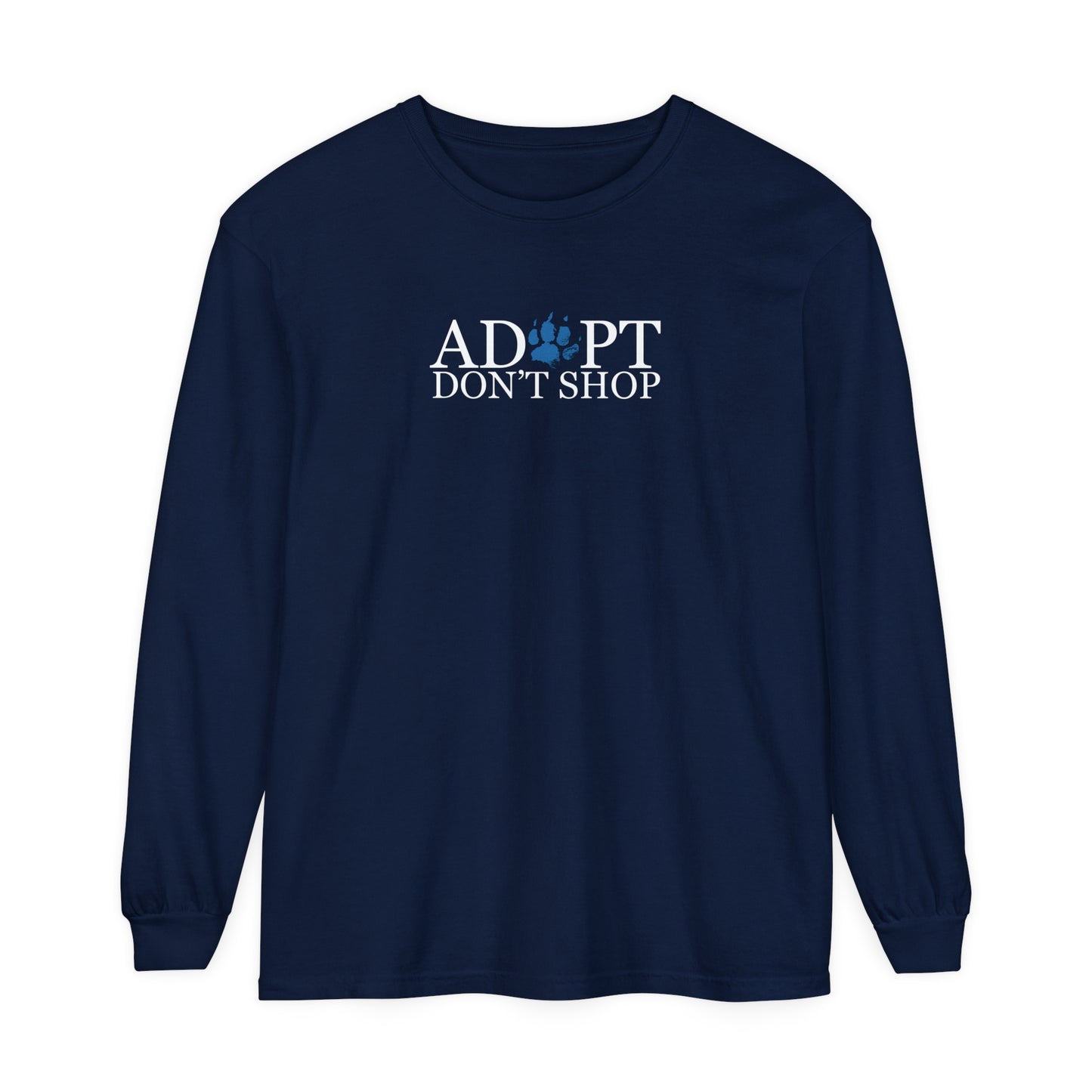 Adopt, Don't Shop Blue Paw Unisex Long Sleeve Tee