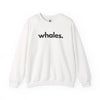 WHALES, PERIOD. Unisex Crewneck Sweatshirt in White — sweatshirts that gives back to ocean wildlife rescues