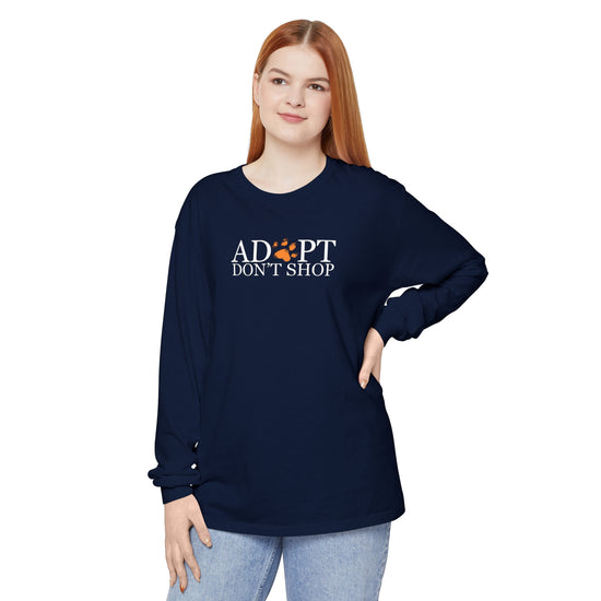 Adopt, Don't Shop Orange Paw Unisex Long Sleeve Tee