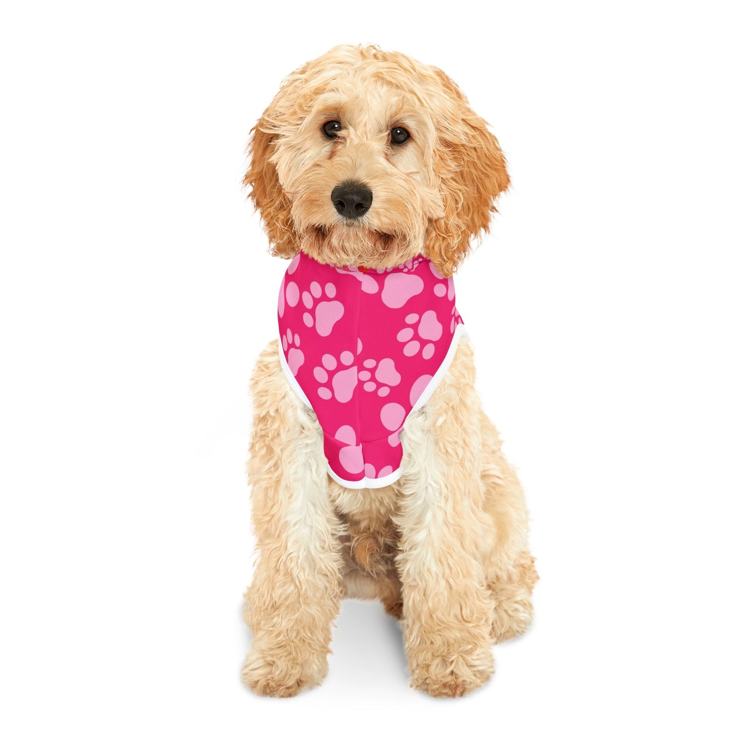 Paw Print Polyester Pet Hoodie - Pink