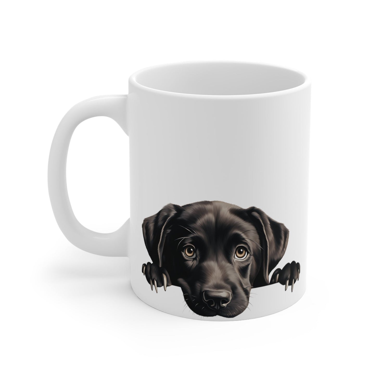 Peeking Dog White Ceramic Mug 11oz - Labrador Retriever