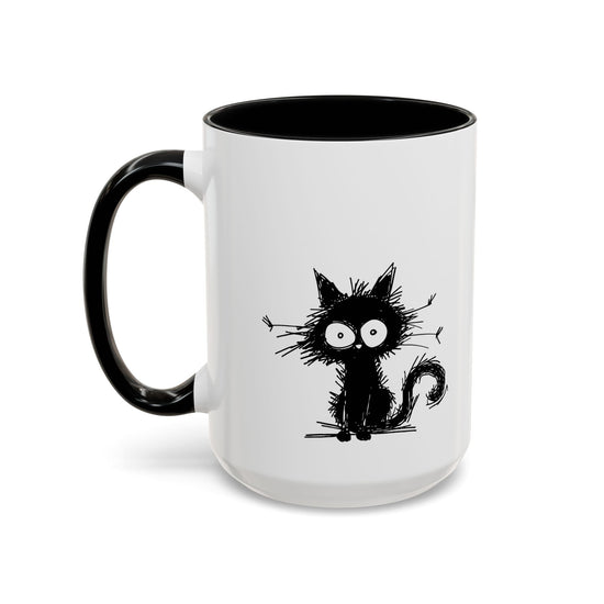 Abe the Black Cat Ceramic Coffee Mug - All The Fauna - Support Animal Shelter Fundraising - Gifts for Animal Lovers