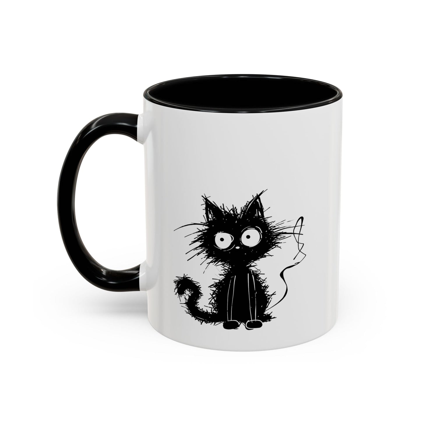 Abe the Black Cat Ceramic Coffee Mug - All The Fauna - Support Animal Shelter Fundraising - Gifts for Animal Lovers