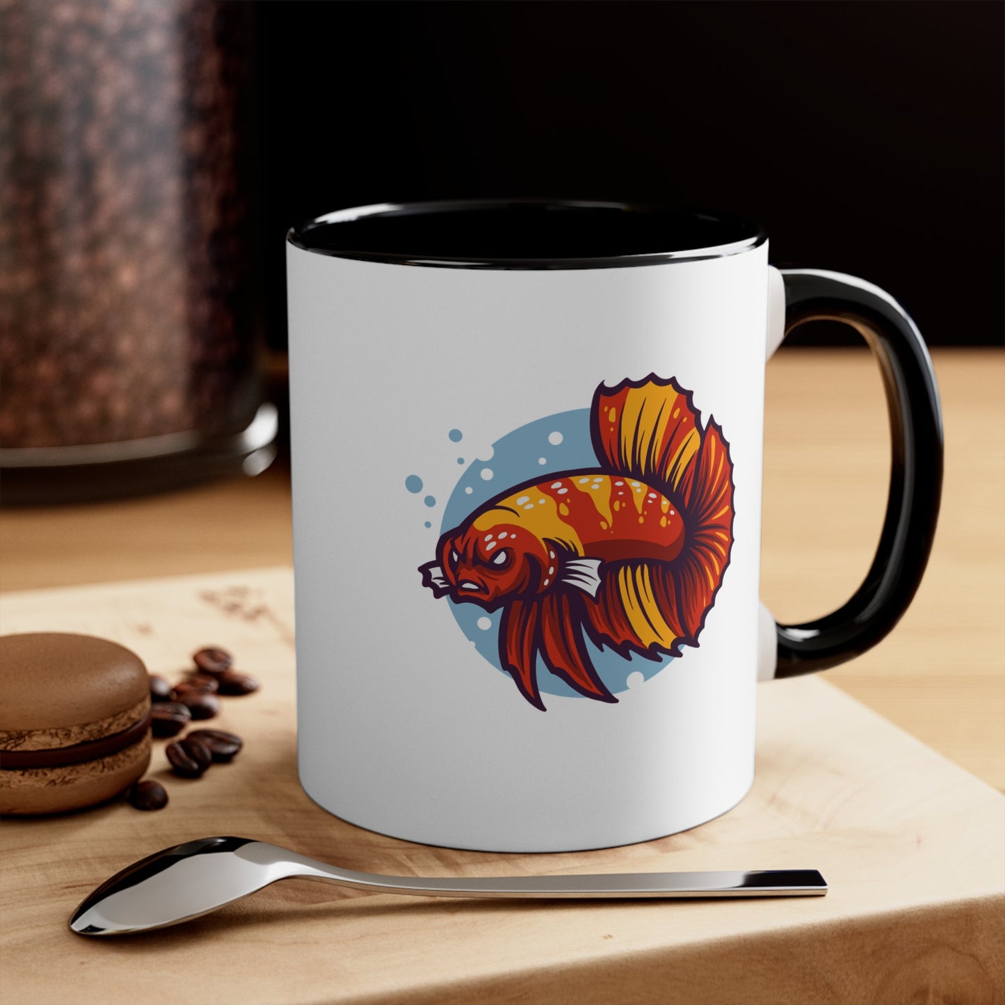 Angry Betta Fish Ceramic Coffee Mug - Support Animal Shelter Fundraising - Gifts for Animal Lovers