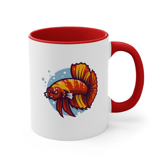 Angry Betta Fish Ceramic Coffee Mug - Support Animal Shelter Fundraising - Gifts for Animal Lovers