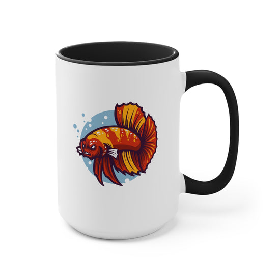 Angry Betta Fish Ceramic Coffee Mug - Support Animal Shelter Fundraising - Gifts for Animal Lovers