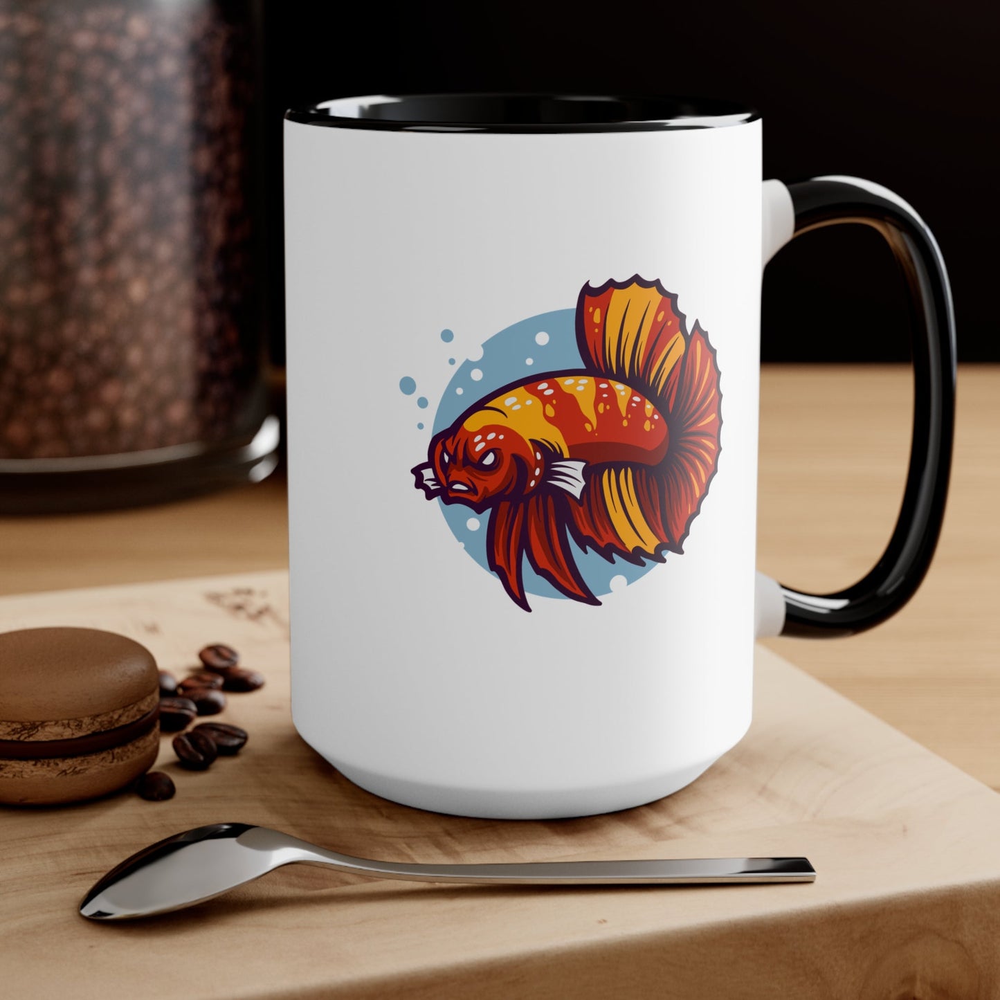 Angry Betta Fish Ceramic Coffee Mug - Support Animal Shelter Fundraising - Gifts for Animal Lovers