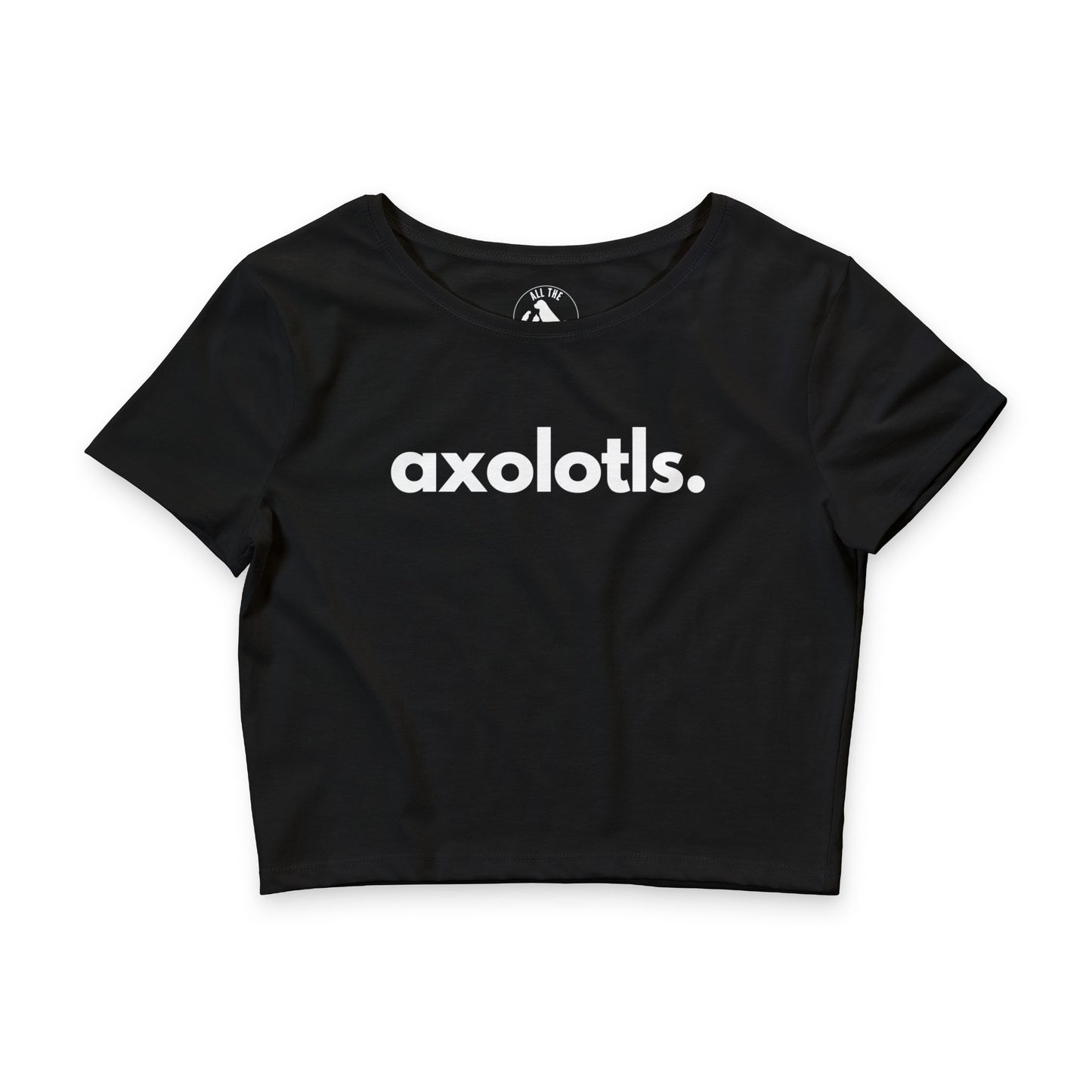 Axolotls crop tee in black — Women's wildlife apparel by Animals, Period