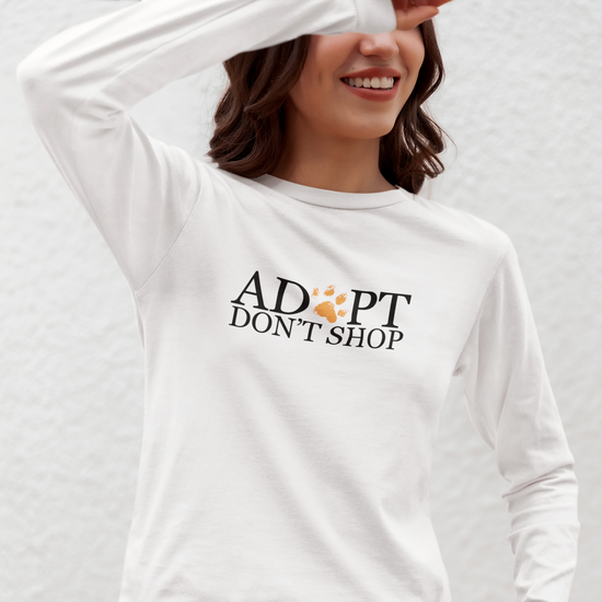 Adopt, Don't Shop Orange Paw Unisex Long Sleeve Tee